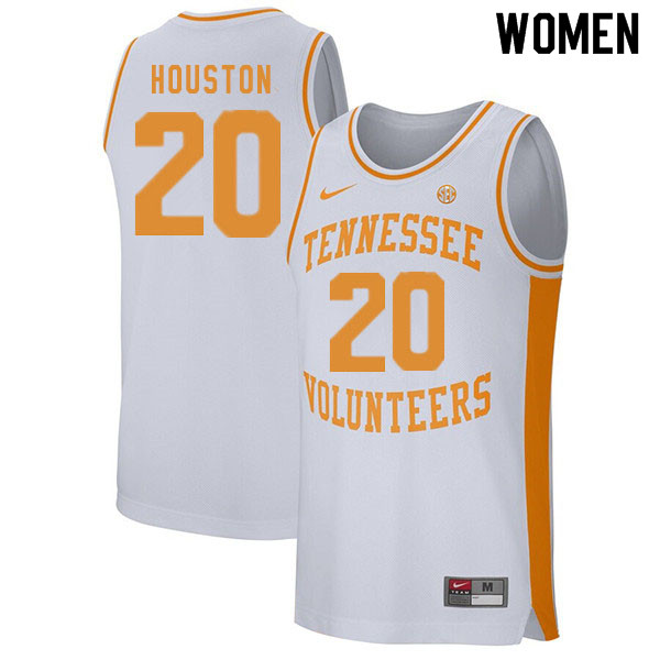 Women #20 Allan Houston Tennessee Volunteers College Basketball Jerseys Sale-White